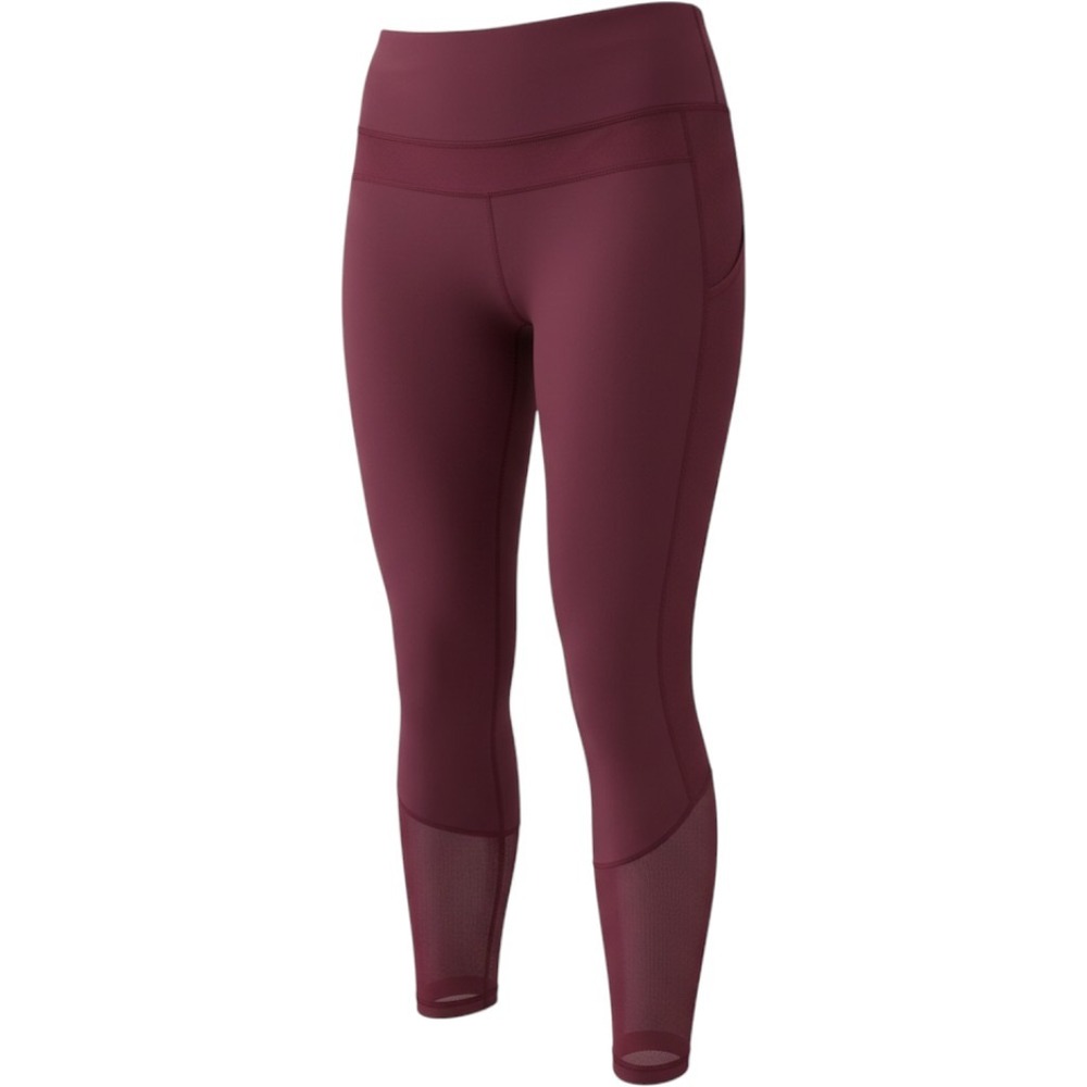 90 Degree by Reflex Wms Burgundy Mesh Panel High Rise Crop Leggings Sm Yoga Gym